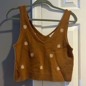 #Madewell cropped V-neck sweater vest